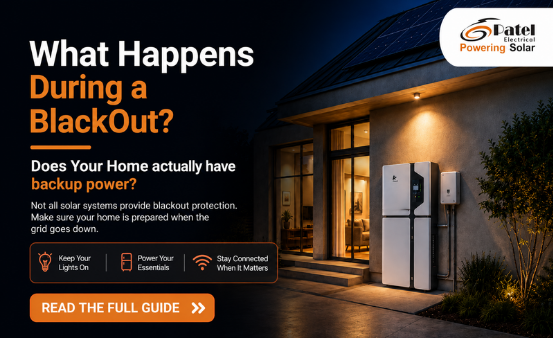 Solar battery backup system for a home during a blackout in Clyde North