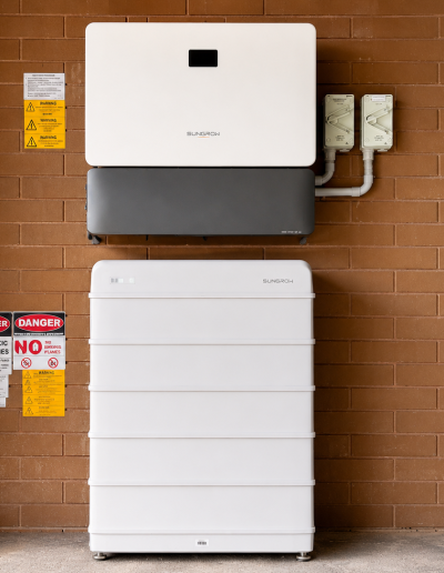 Sungrow battery and hybrid inverter installation for a residential solar system in Victoria.