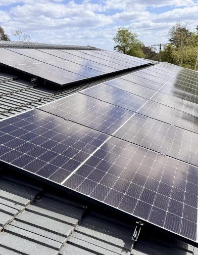 Residential solar panel installation on a tiled roof in Victoria.